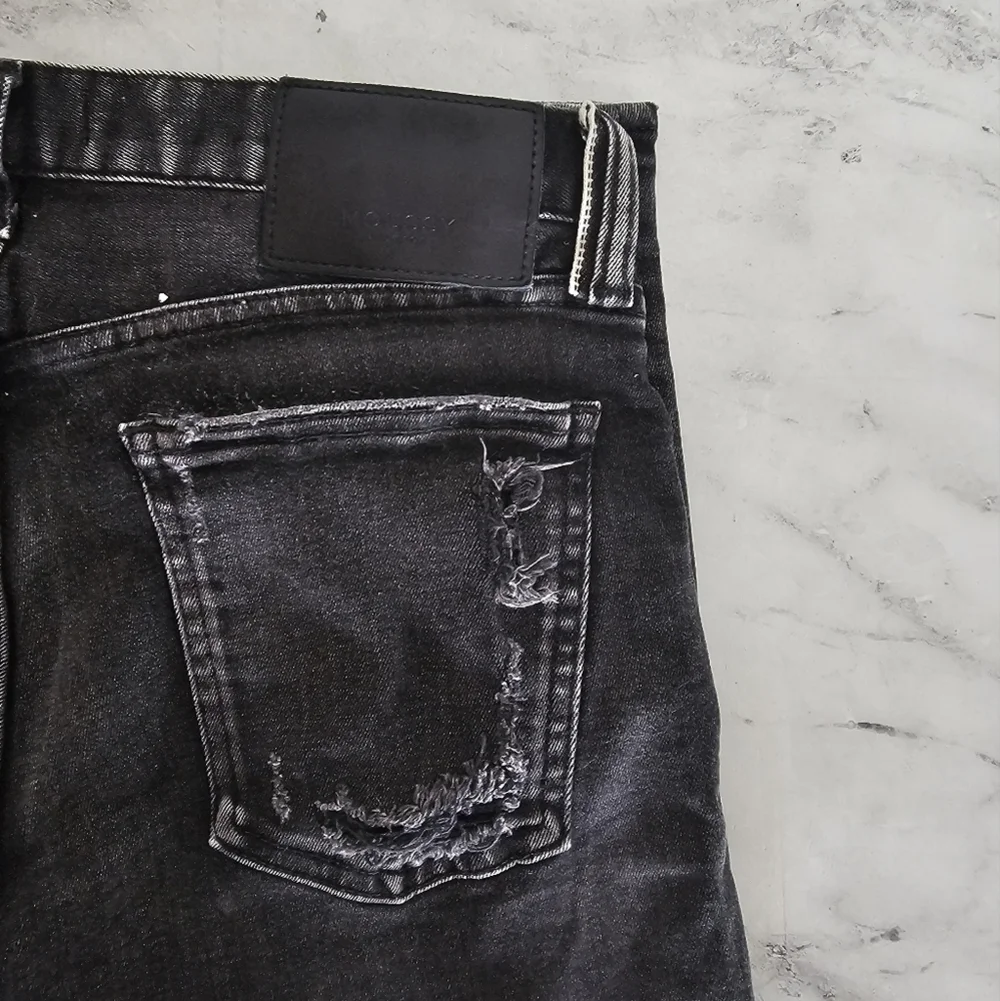 Moussy Vintage High Rise Black Distressed‎ Ankle Moto Skinny Jeans 27 Preowned